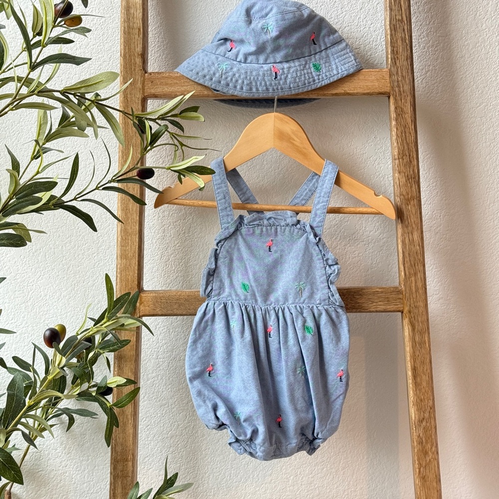 Janie and Jack Blue One Piece with Hat